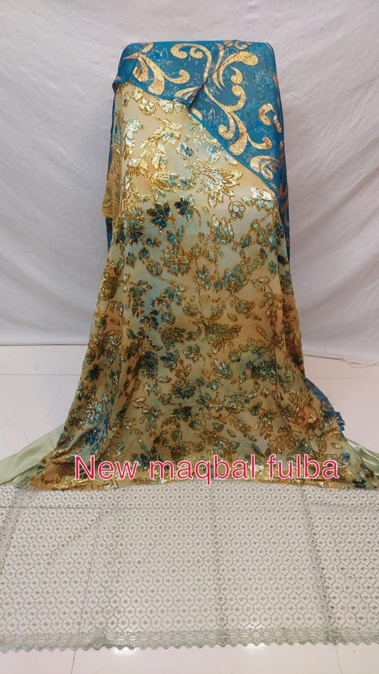 Teal & Gold Maqbal Fulba